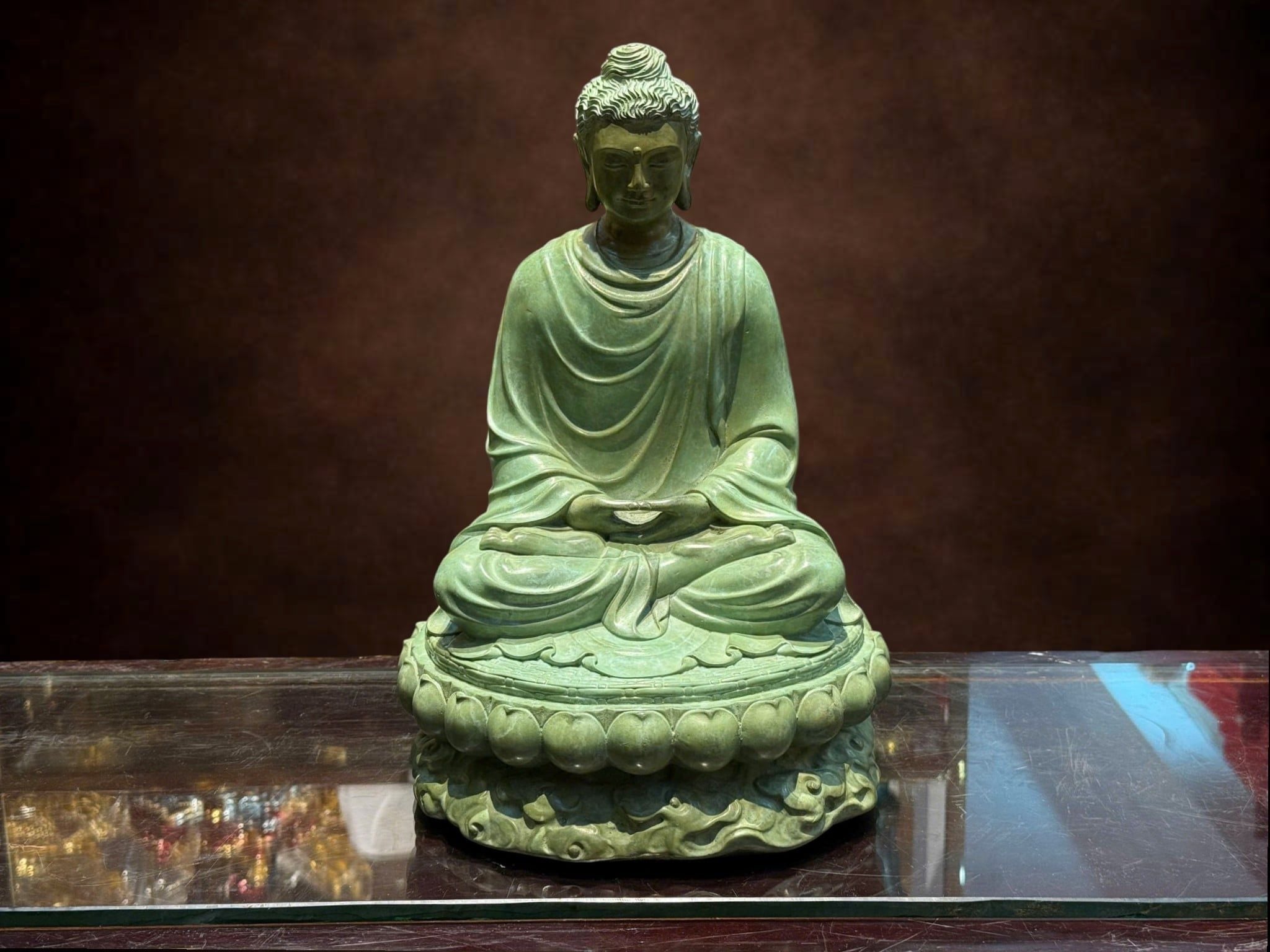 Tượng phật Thích Ca bằng đồng patina