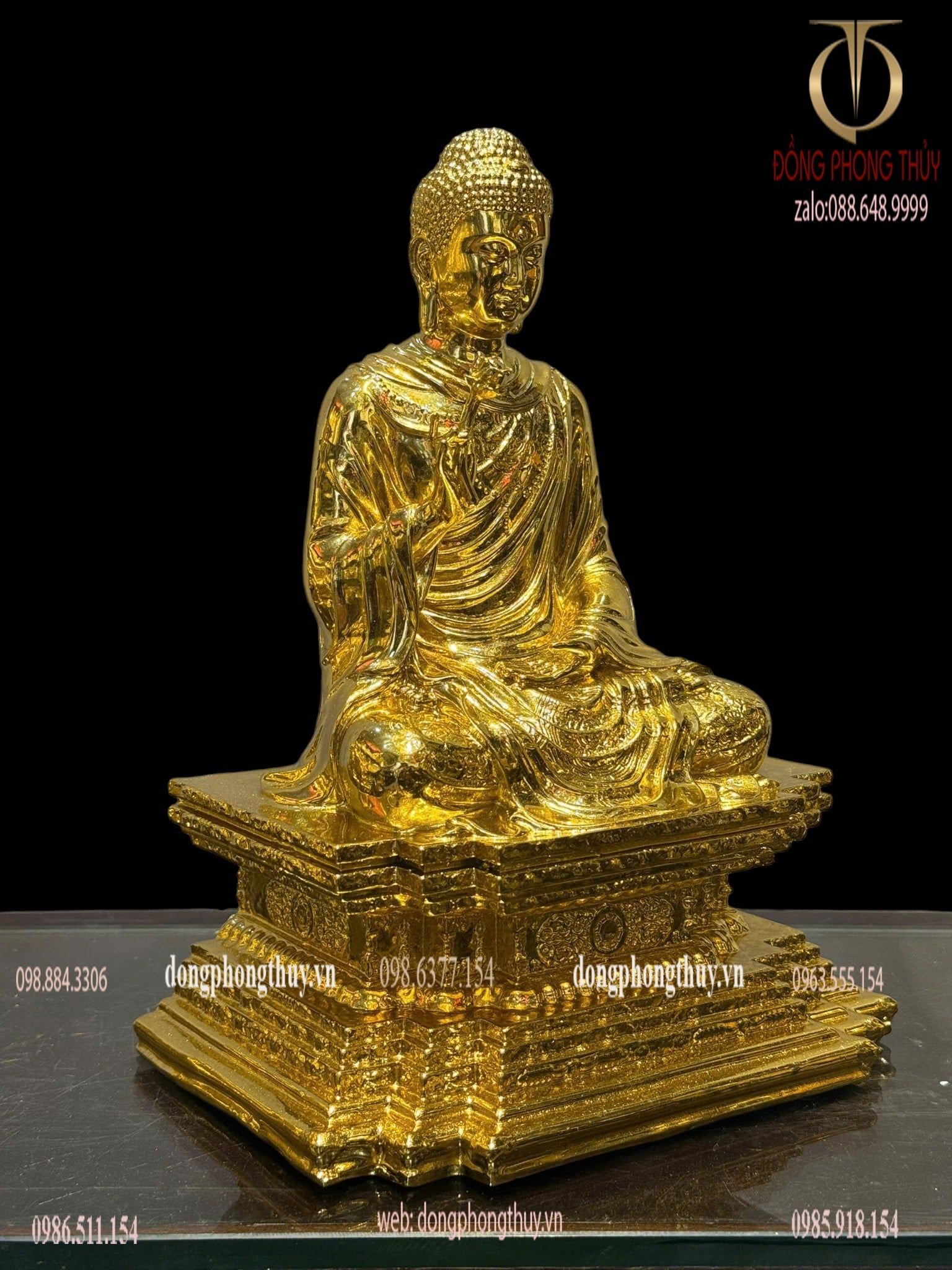 Tượng phật thích ca bằng đồng dát vàng