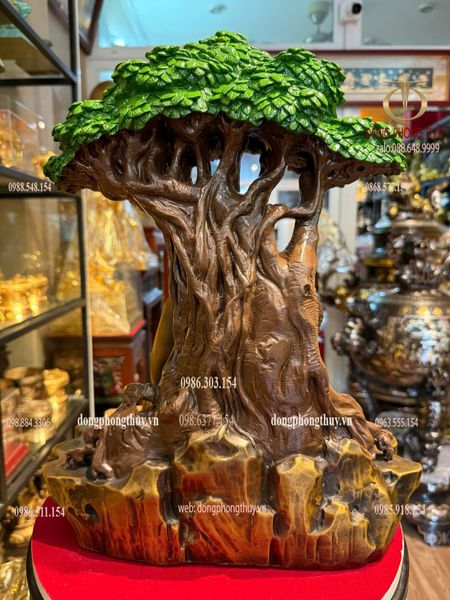 Tượng phật thích ca ngồi gốc bồ đề bằng đồng cao 42cm nặng 15kg