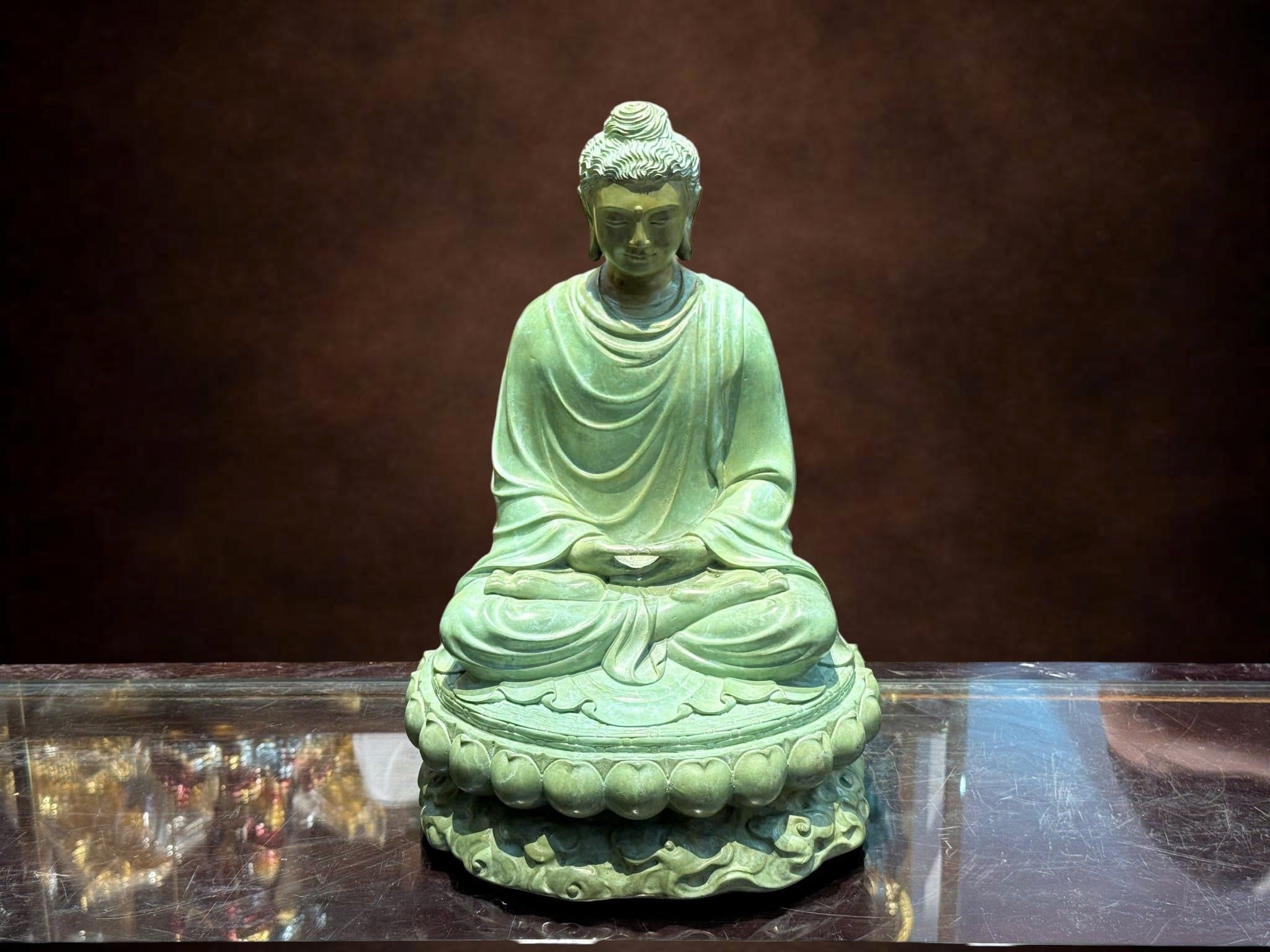 Tượng phật Thích Ca bằng đồng patina