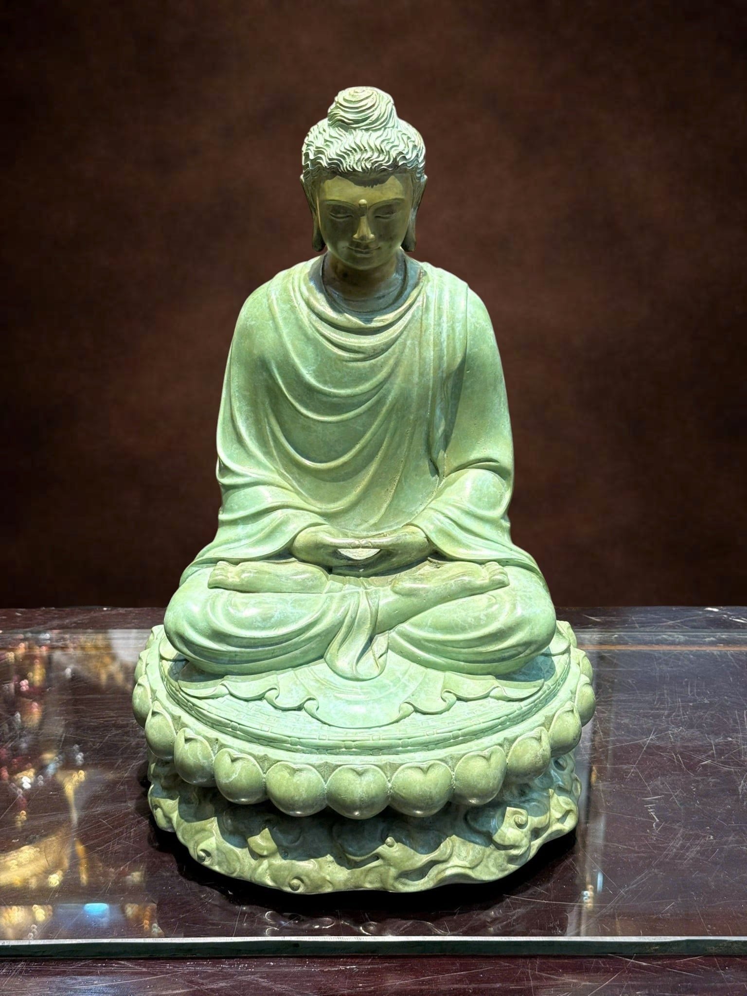 Tượng phật Thích Ca bằng đồng patina