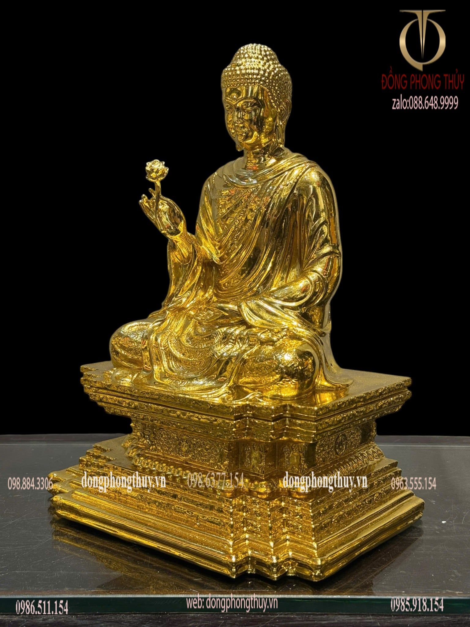 Tượng phật thích ca bằng đồng dát vàng
