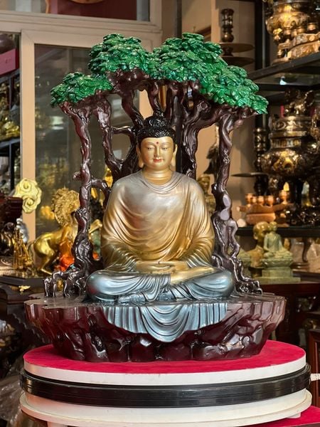 Tượng bổn sư thích ca bằng đồng cao 42cm