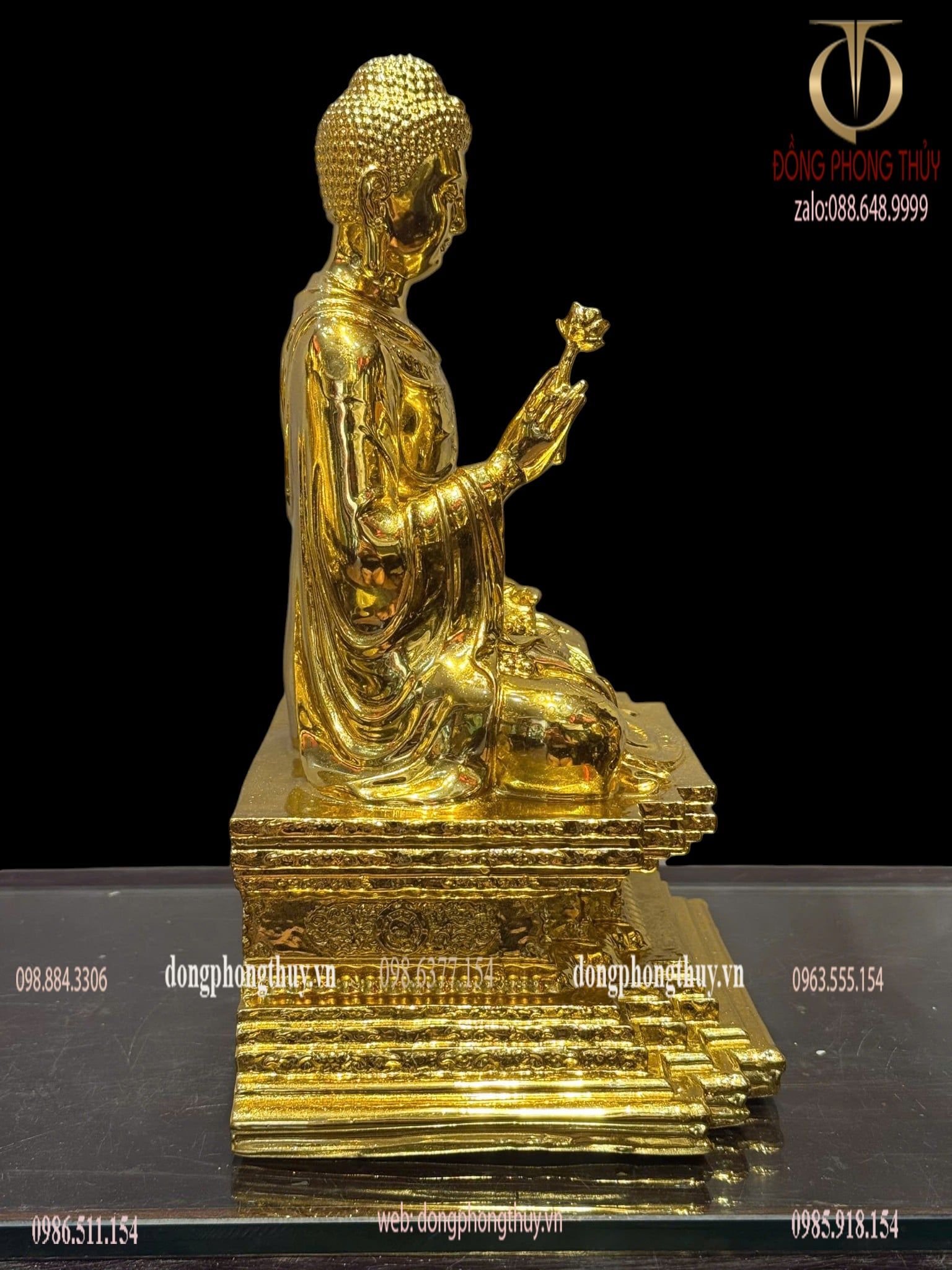 Tượng phật thích ca bằng đồng dát vàng