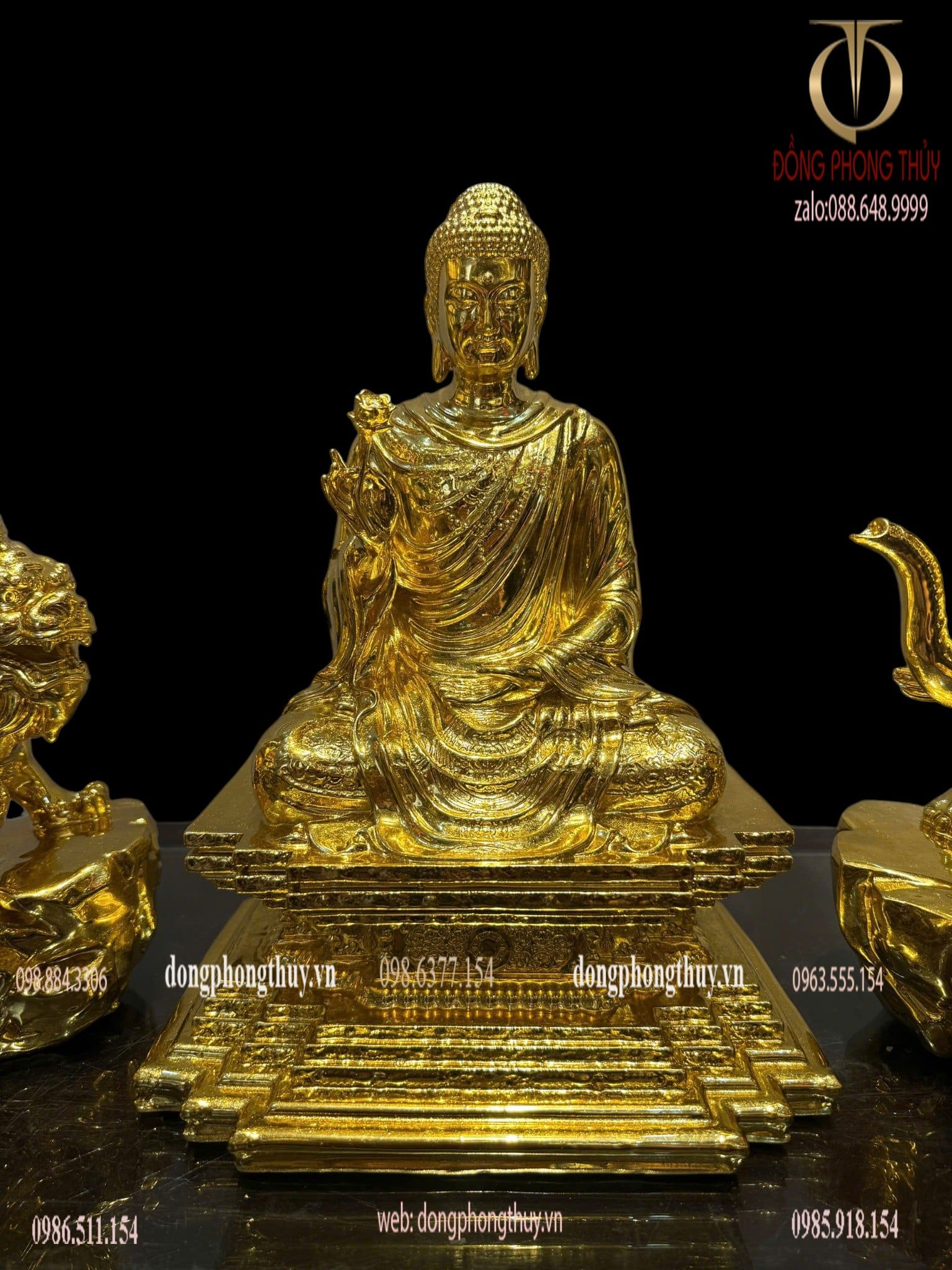 Tượng phật thích ca bằng đồng dát vàng