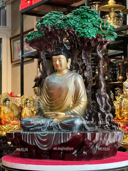 Tượng bổn sư thích ca bằng đồng cao 42cm