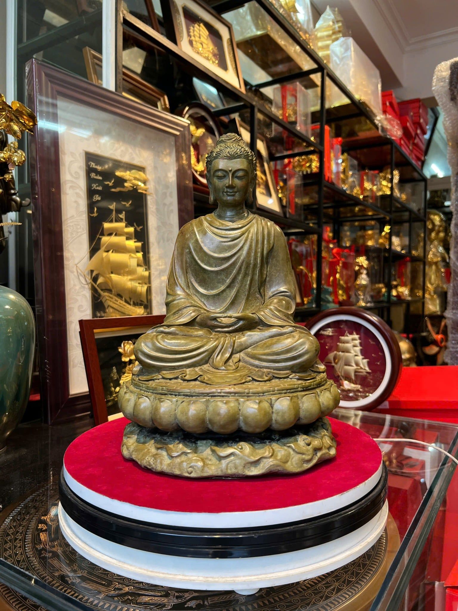 Tượng phật thích ca cao 35 ngang 23 nặng 8,5kg