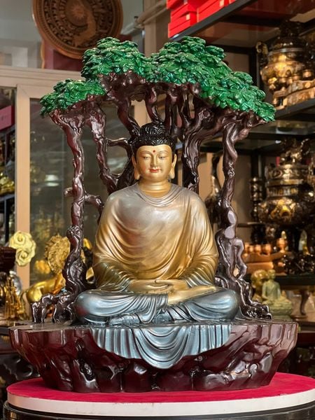 Tượng bổn sư thích ca bằng đồng cao 42cm
