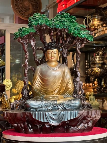 Tượng bổn sư thích ca bằng đồng cao 42cm