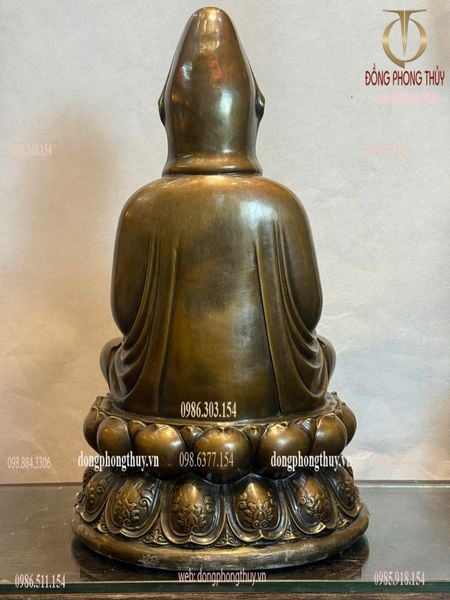 Tượng phật quan âm bằng đồng cao 48cm