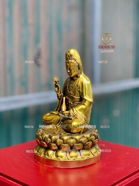 Tượng phật quan âm bằng đồng Cao 17cm 11cm