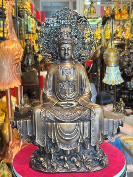 Tượng phật Quan Âm bằng đồng hun