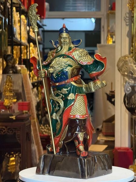 Tượng quan thánh bằng đồng cao 45cm nặng 8kg