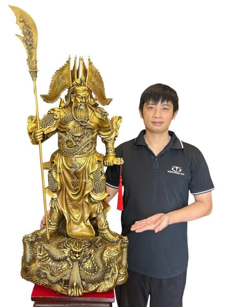 Tượng quan công bằng đồng cao 93cm nặng 33kg