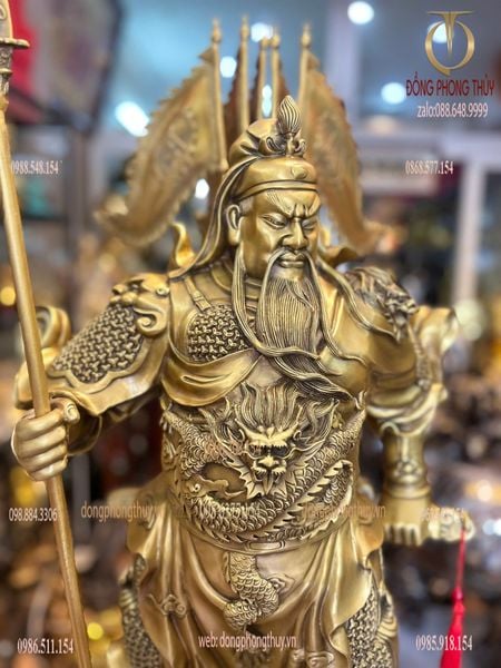 Tượng quan công bằng đồng cao 93cm nặng 33kg