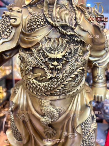 Tượng quan công bằng đồng cao 93cm nặng 33kg