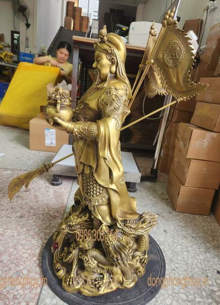 Tượng quan công bằng đồng cao 88cm nặng 35kg