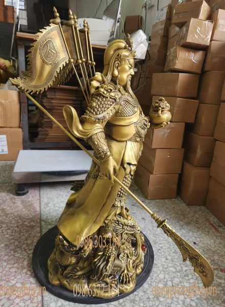 Tượng quan công bằng đồng cao 88cm nặng 35kg