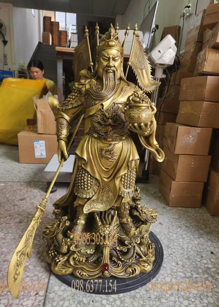 Tượng quan công bằng đồng cao 88cm nặng 35kg