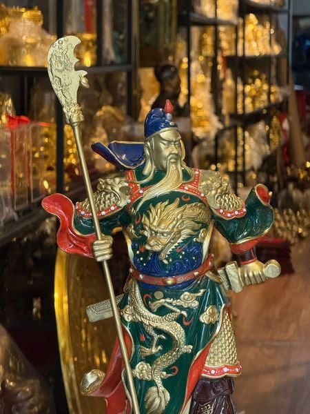 Tượng quan thánh bằng đồng cao 45cm nặng 8kg
