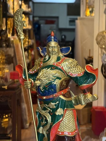 Tượng quan thánh bằng đồng cao 45cm nặng 8kg