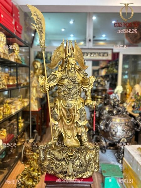 Tượng quan công bằng đồng cao 93cm nặng 33kg