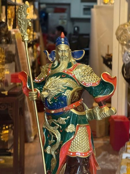 Tượng quan thánh bằng đồng cao 45cm nặng 8kg