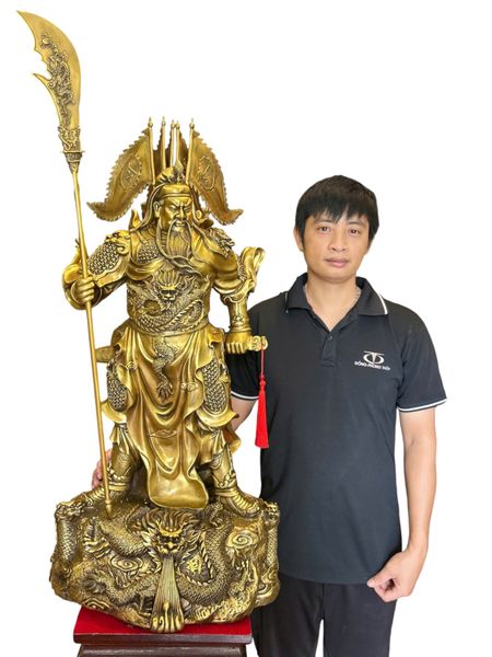 Tượng quan công bằng đồng cao 93cm nặng 33kg