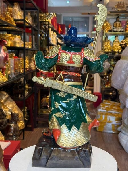 Tượng Quan Thánh Đế Quân bằng đồng cao 45cm