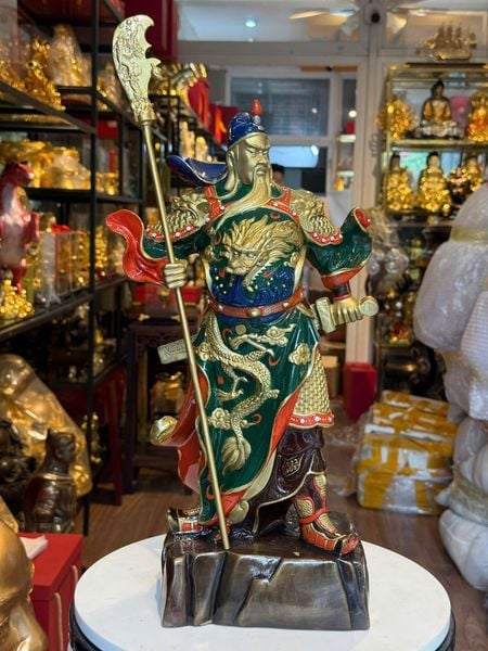 Tượng Quan Thánh Đế Quân bằng đồng cao 45cm