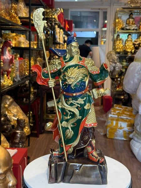 Tượng Quan Thánh Đế Quân bằng đồng cao 45cm