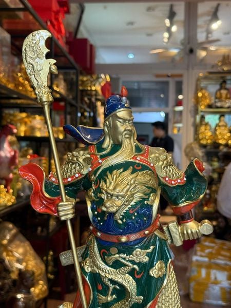 Tượng Quan Thánh Đế Quân bằng đồng cao 45cm