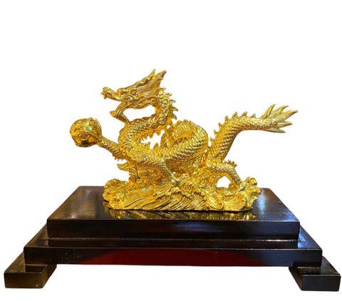 Tượng rồng 20cm dát vàng