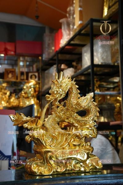 Tượng rồng bằng đồng dát vàng 24k