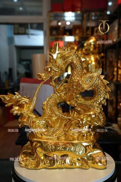 Tượng rồng bằng đồng dát vàng 24k