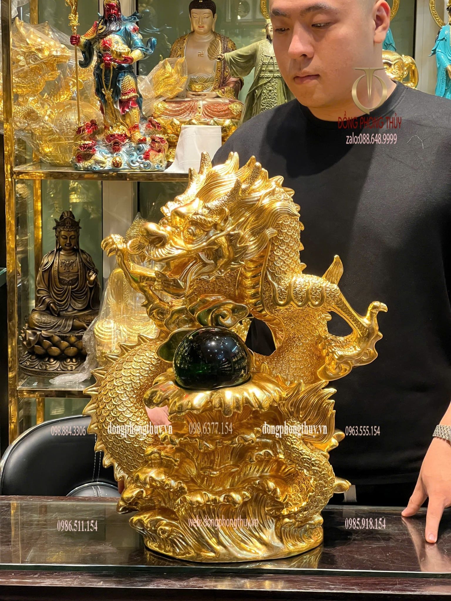 Tượng Rồng dát vàng 24k