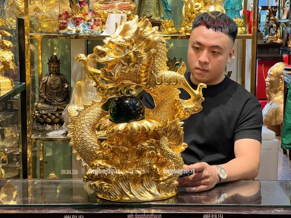 Tượng Rồng dát vàng 24k