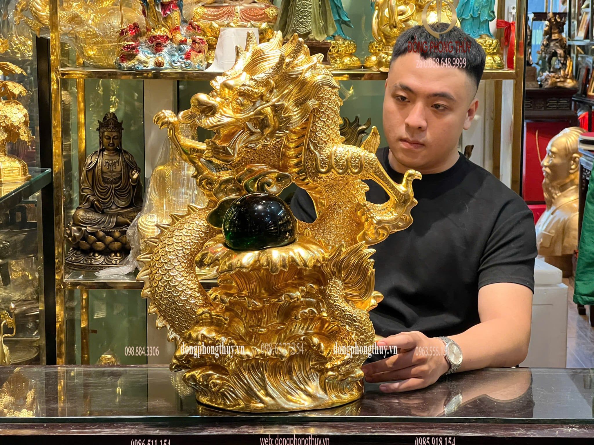 Tượng Rồng dát vàng 24k