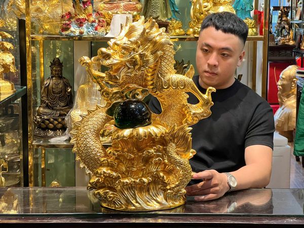 Tượng Rồng dát vàng 24k