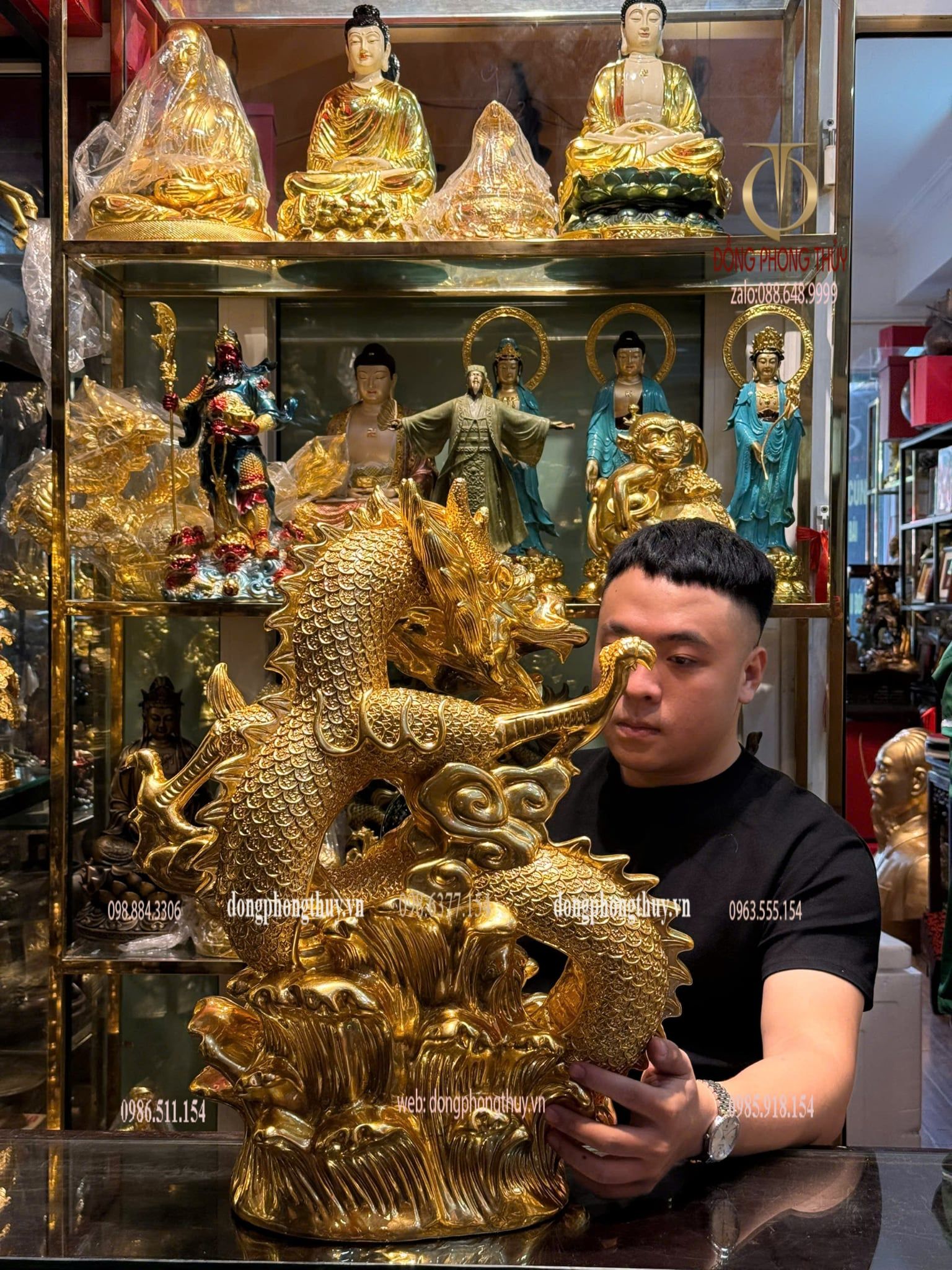 Tượng Rồng dát vàng 24k
