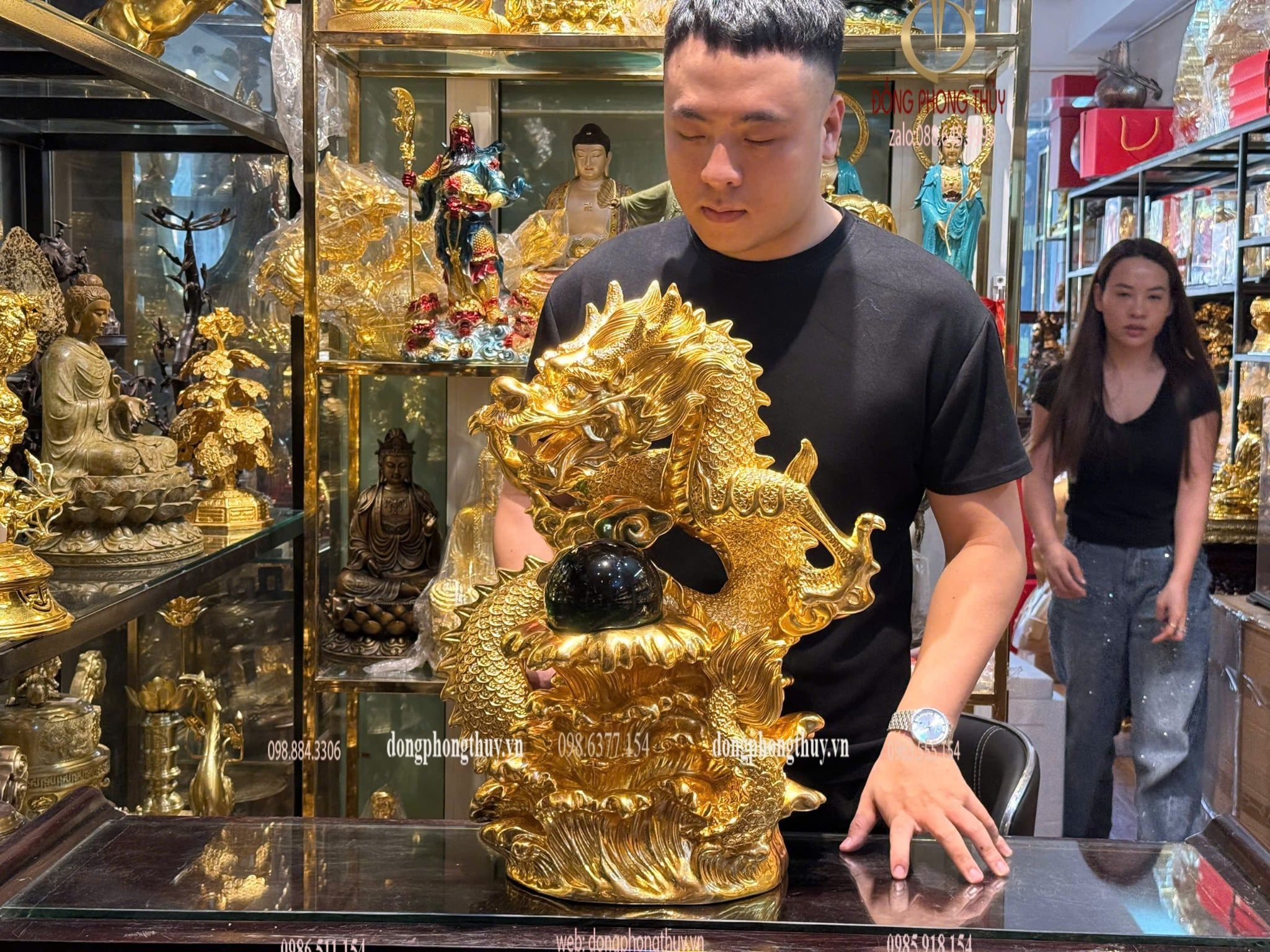 Tượng Rồng dát vàng 24k