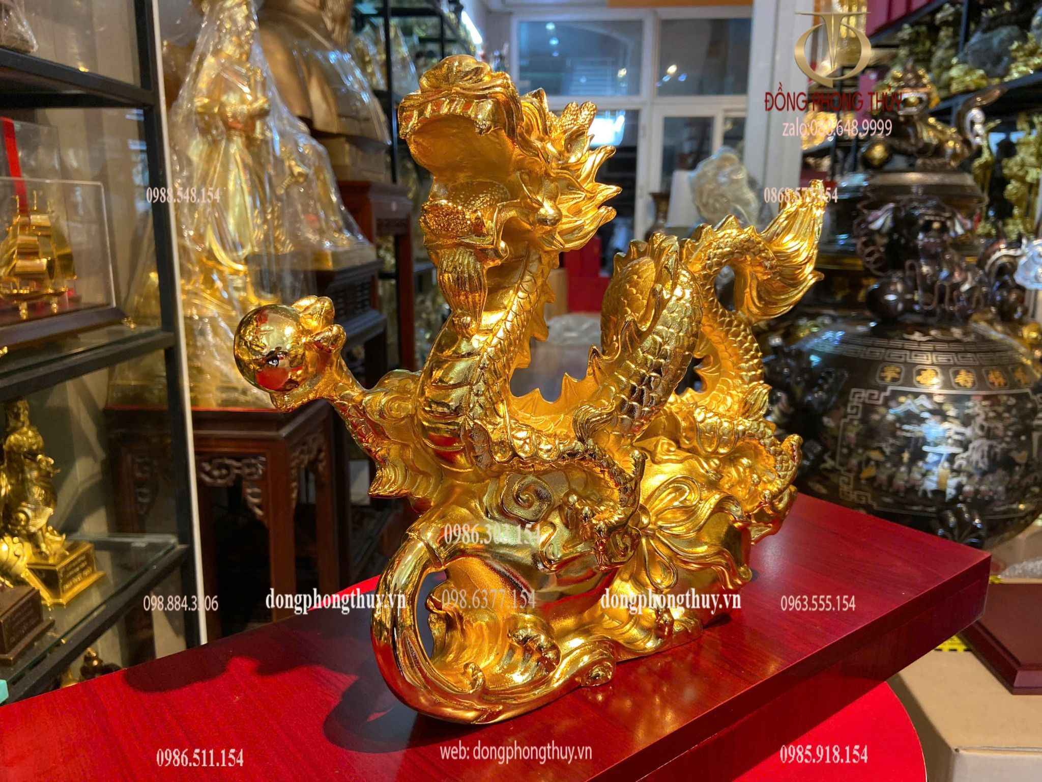 Tượng rồng mạ vàng 24k