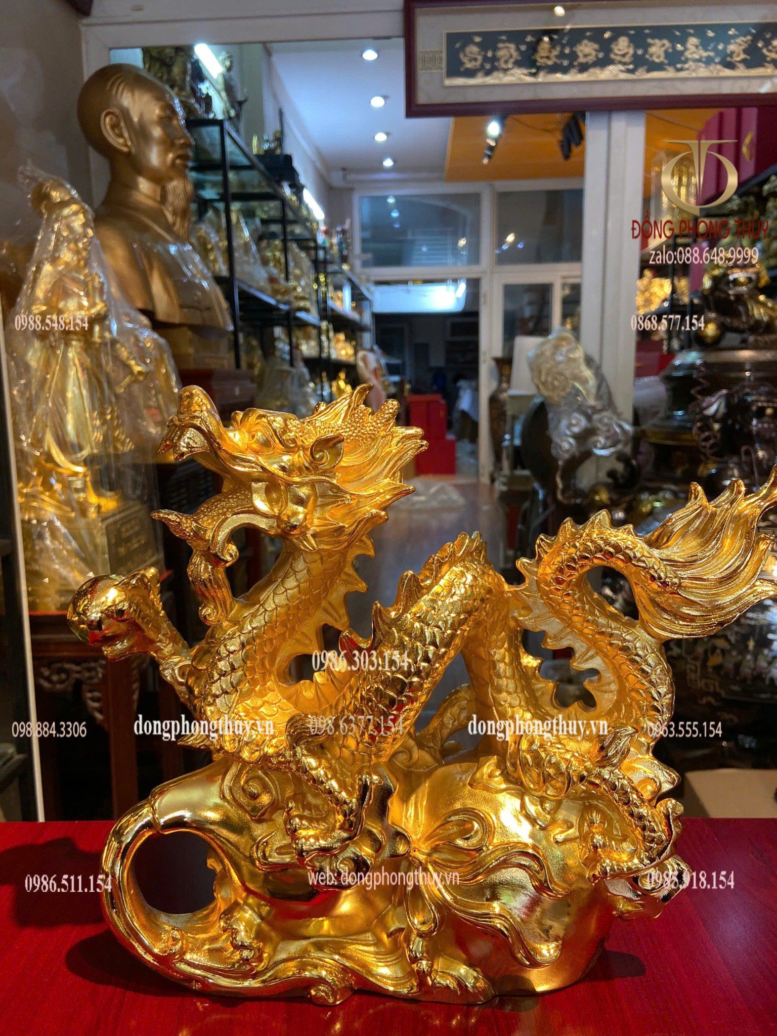 Tượng rồng mạ vàng 24k