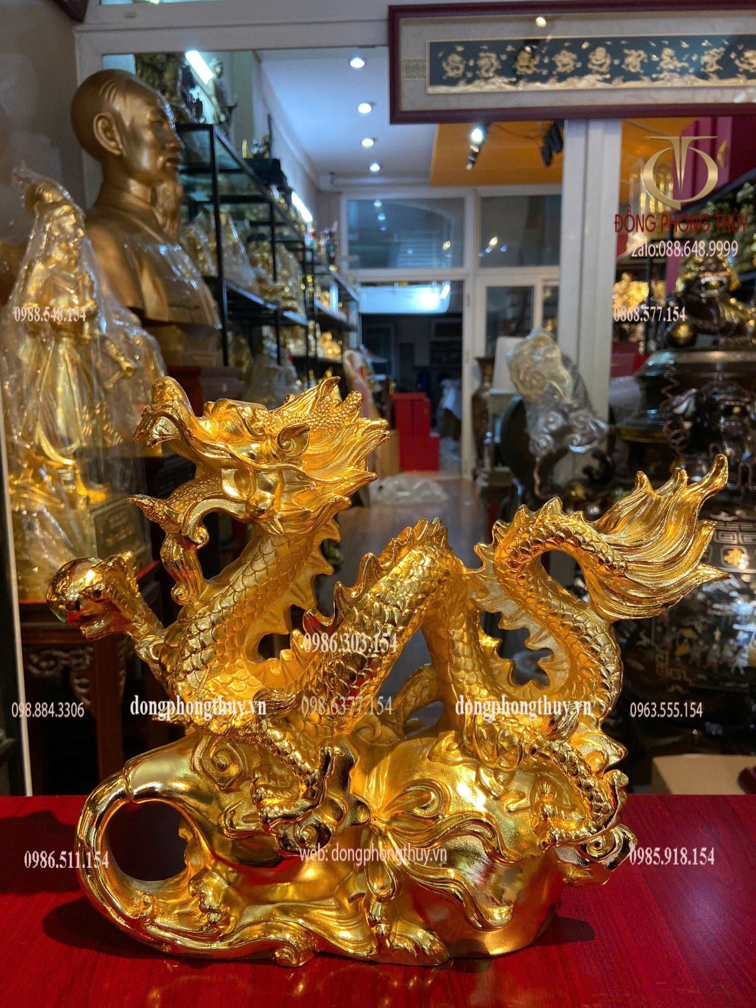 Tượng rồng mạ vàng 24k