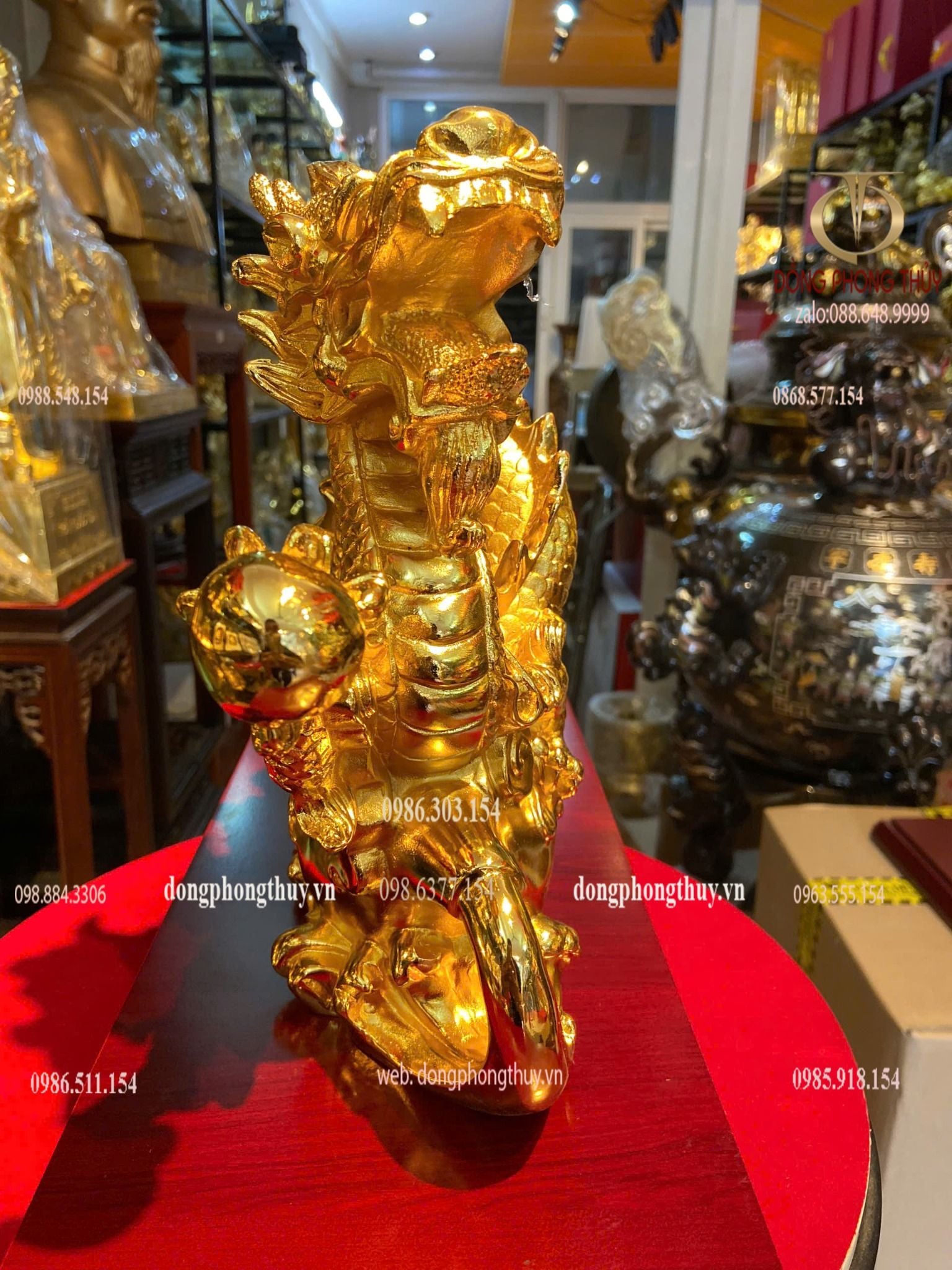 Tượng rồng mạ vàng 24k
