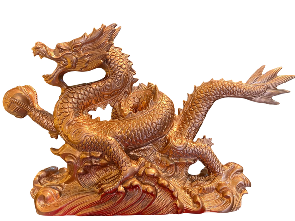 Tượng rồng cao 36cm dài 58cm đồng đỏ