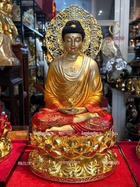 Tượng Ta Bà tam thánh bằng đồng cao 45cm