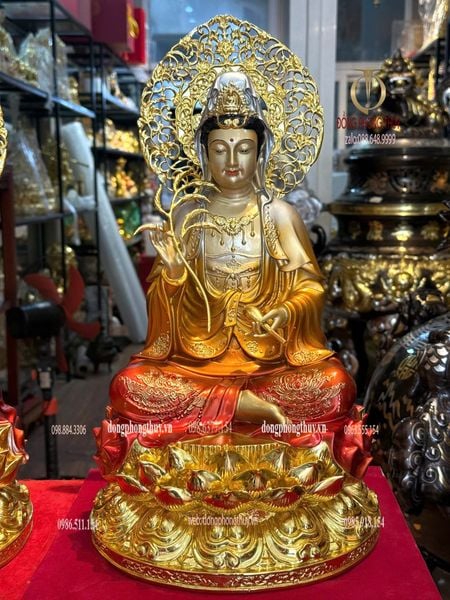 Tượng Ta Bà tam thánh bằng đồng cao 45cm