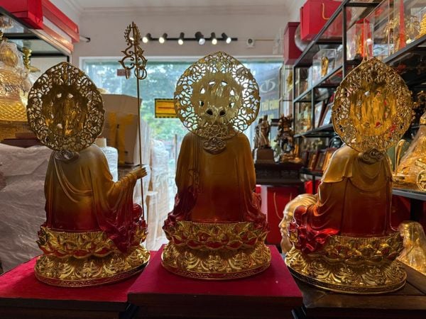 Tượng Ta Bà Tam thánh cao 45cm bằng đồng