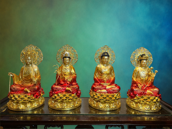 Tượng Tây Phương Tam Thánh-Ta Bà Tam Thánh bằng đồng